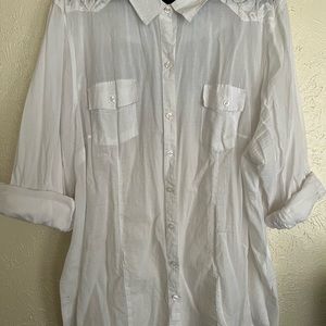 White linen torrid top